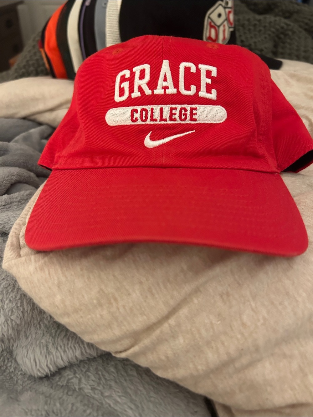 Nike Red Grace College Embroidered Baseball Cap